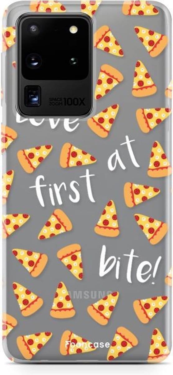 Fooncase Hoesje Geschikt voor Samsung Galaxy S20 Ultra - Shockproof Case - Back Cover / Soft Case - Pizza