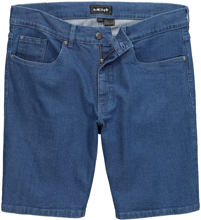 Men Plus - Heren - Jeansbermuda FLEXLASTIC® denim 5-pocket Straight Fit - Blue stone - Maat 64