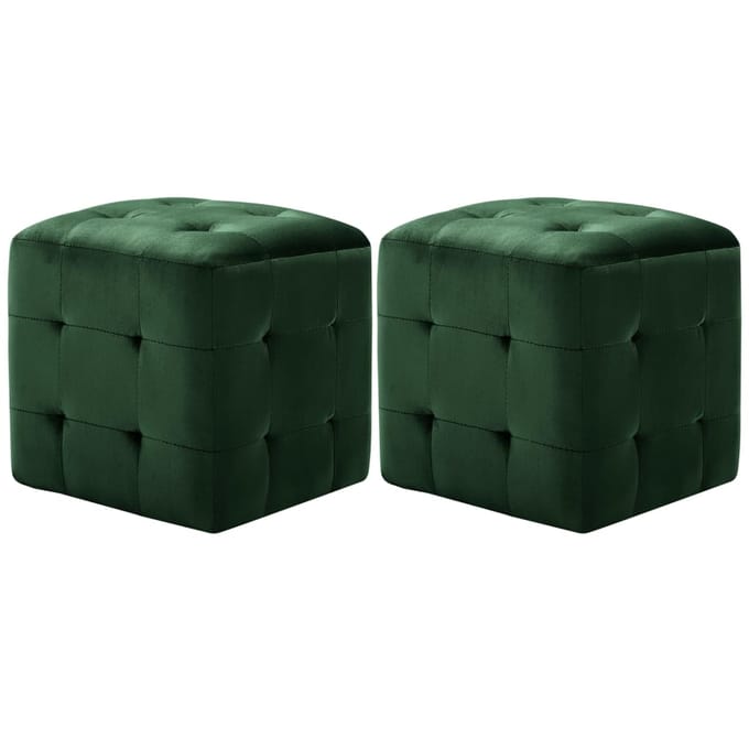 vidaXL - Nachtkastjes - 2 - st - 30x30x30 - cm - fluweel - groen