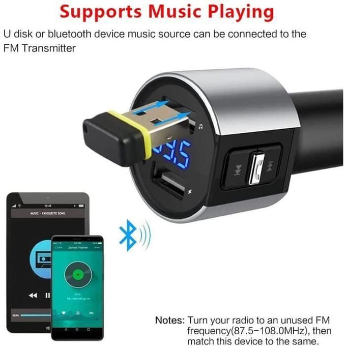 AUTO FM-ZENDER Auto-adapter Bluetooth Bluetooth-adapter Fm Draadloze zender Draadloze autolader