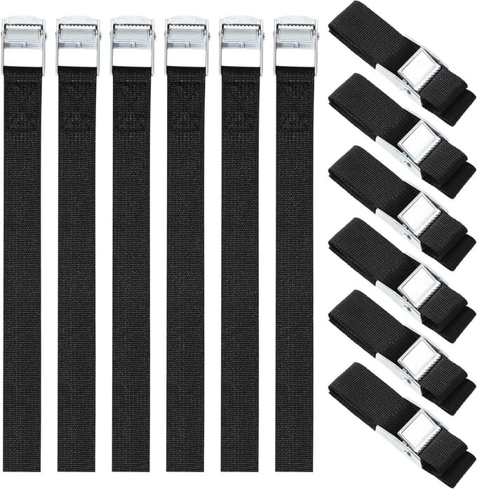 Spanbanden 25 mm x 0,5 m met Klemsluiting - DIN EN 12195-2 - Zwart