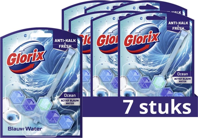 Glorix - WC blokjes - Ocean - 7 Stuks - Voordeelverpakking