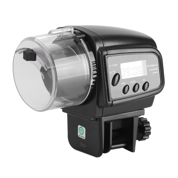 Digitale LCD Elektronische Visvoeder Dispenser Timer Automatische Aquarium Tank Voedermachine gray