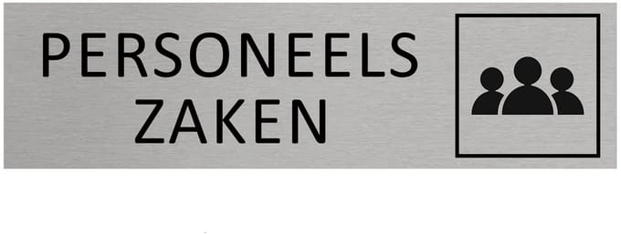 CombiCraft Aluminium deurbordje Personeelszaken 165x45mm - per stuk