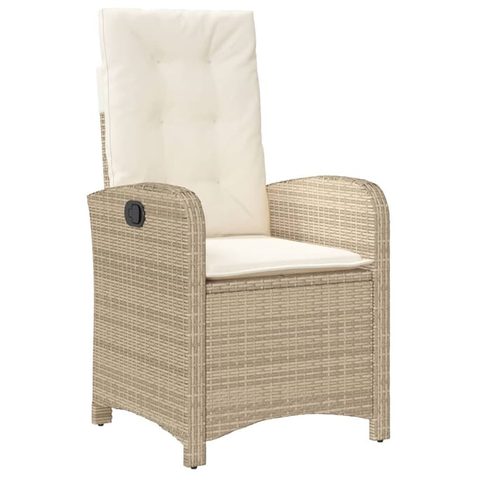 vidaXL - 7-delige - Tuinset - met - kussens - poly - rattan - beige