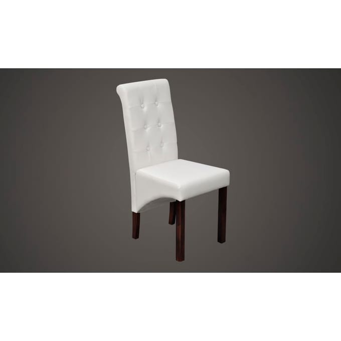 vidaXL - Eetkamerstoelen - 4 - st - kunstleer - wit