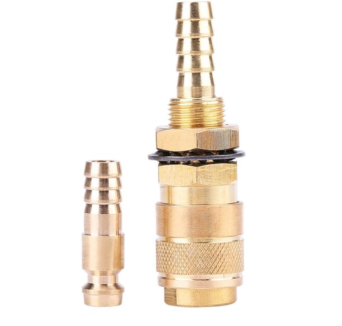 Store_7 - Brass Quick Coupling - M8 - Koppeling voor Lasmachines - Snelle verbinding - Geschikt voor professionals - Koper
