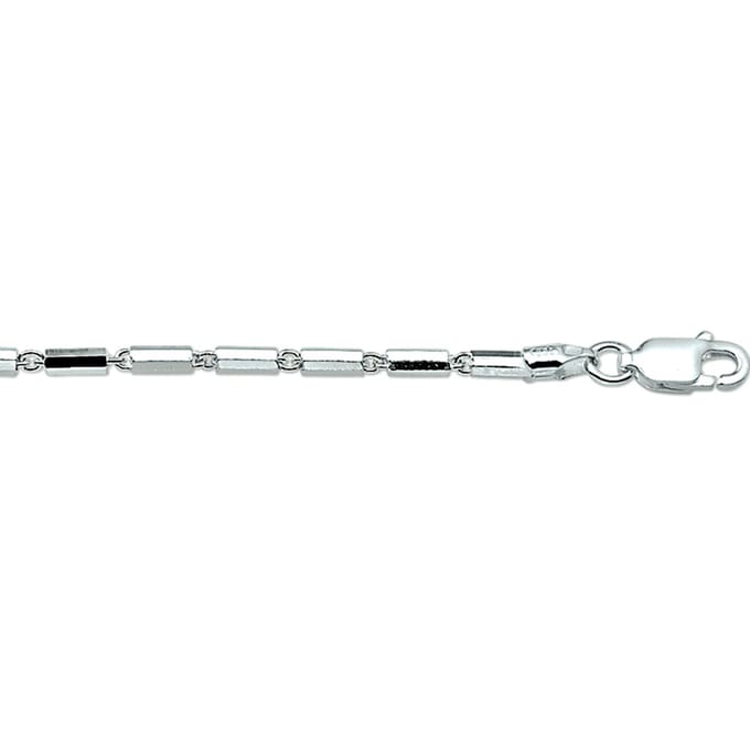Zilver Gerhodineerde Armband buisjes 2 1329754