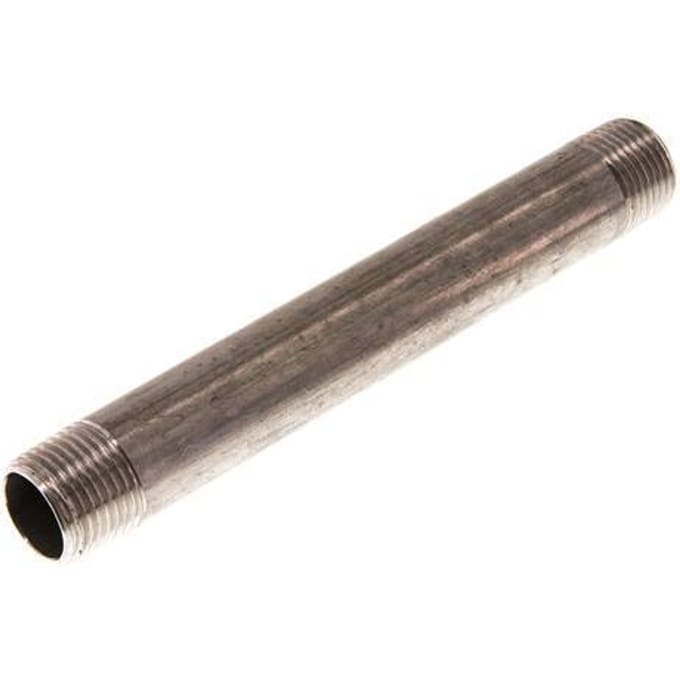 R 1/2'' RVS Dubbele Pijpnippel 20 Bar DIN 2982 - 150mm