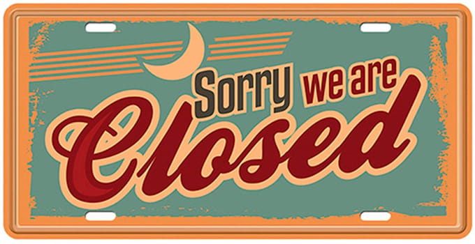 Signs-USA - Souvenir Kentekenplaat - metaal - Closed - 15 x 30 cm