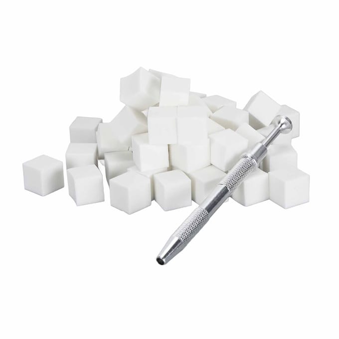 Kit Pince de Préhension à Clous Multifonctionnel Outil de Ramassage à 4 Griffes et Éponge pour Nail Art white