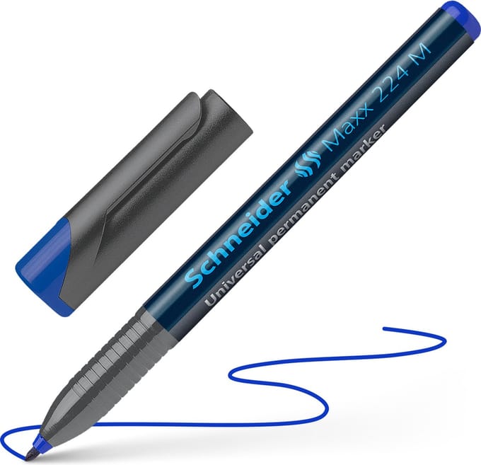 Schneider universele permanent marker - Maxx 224 - penpunt M - schrijfkleur blauw - S-1203