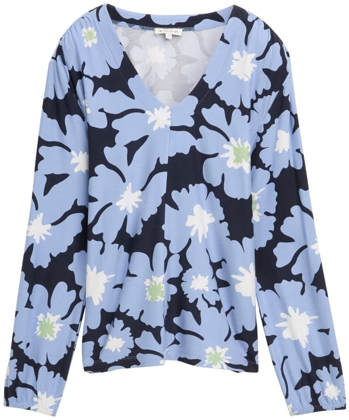 Tom Tailor - Bloes - Maat M - Vrouwen - blauw - Viscose