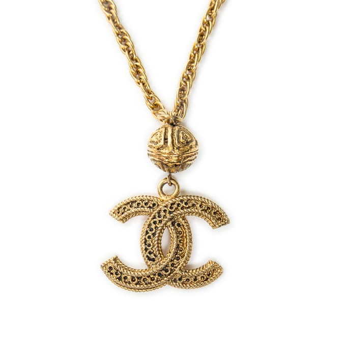 VintageCC Logo and BallPendantNecklace  Ketting