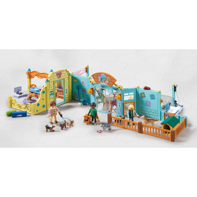 Constructiespel centrum voor 8 honden + verzorger Playmobil