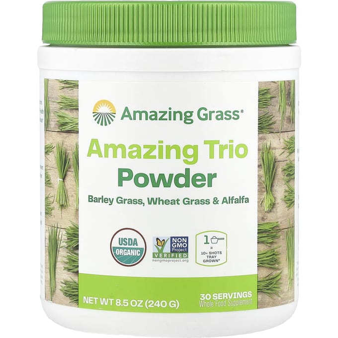 Amazing Grass, Amazing Trio, Herbe d'orge, Herbe de blé & Luzerne, 8,5 oz (240g)