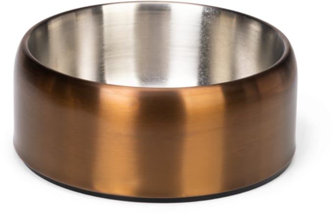 Designed by Lotte Noar Voerbak Hond - Eetbak/Drinkbak - Vaatwasserproof - Anti-slip - RVS - Brons - 1890ml