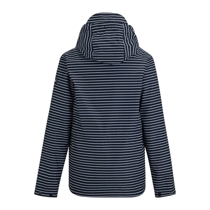 Regatta Dames Bayletta Contrast Gestreepte Waterdichte Jas (Marineblauw/Wit)