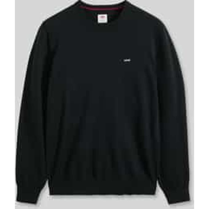 regular fit pullover van katoenmix met gestikt logo