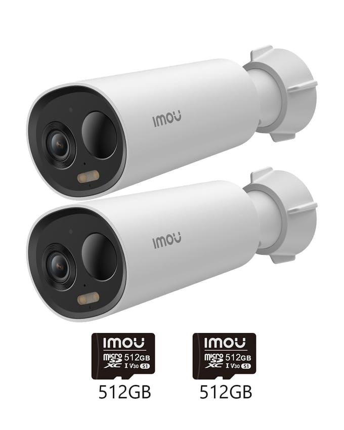 Cell 3C 100% Wireless 5MP/3MP - 2pcs [3MP 2K] Kit (Without Solar Panel) / + 2pcs 512GB Memory Card
