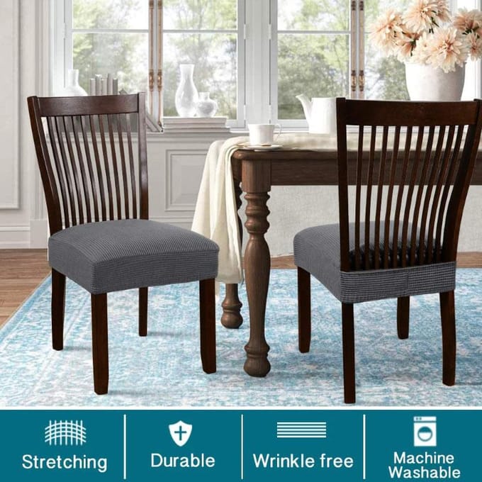 Jacquard Stoelzithoezen Afneembaar Wasbaar Stofdicht Stretch Spandex Eetkamer Gestoffeerde Stoelkussen Slipcovers
