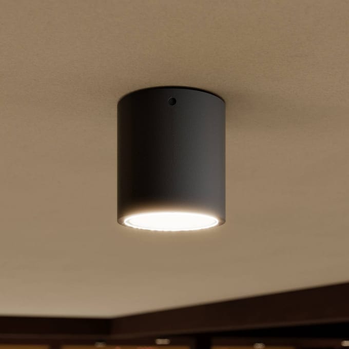 Lucande LED plafondlamp Meret, rond, antraciet, metaal