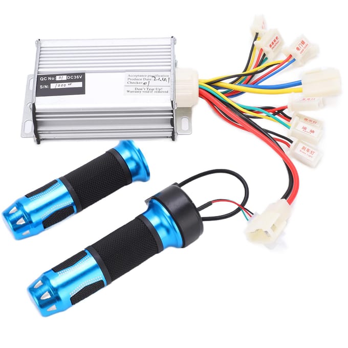Borstelmotorcontroller Elektrische Fiets Gashendel Aluminium Rubber Fietsaccessoires voor Scooters 36v black
