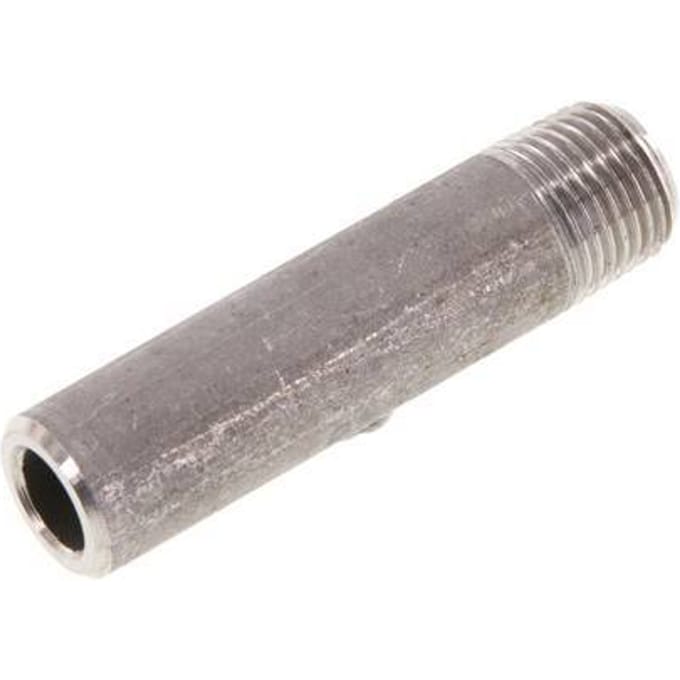 R 1/8'' Buitendraad x 10.2mm RVS Pijpnippel met Las uiteinde 20 Bar DIN 2982 - 40mm