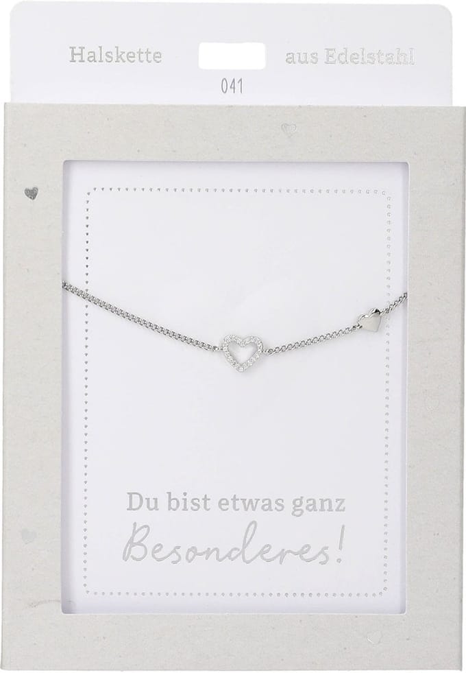 Depesche ketting hart zilver glanzend - sieraden cadeau dames.