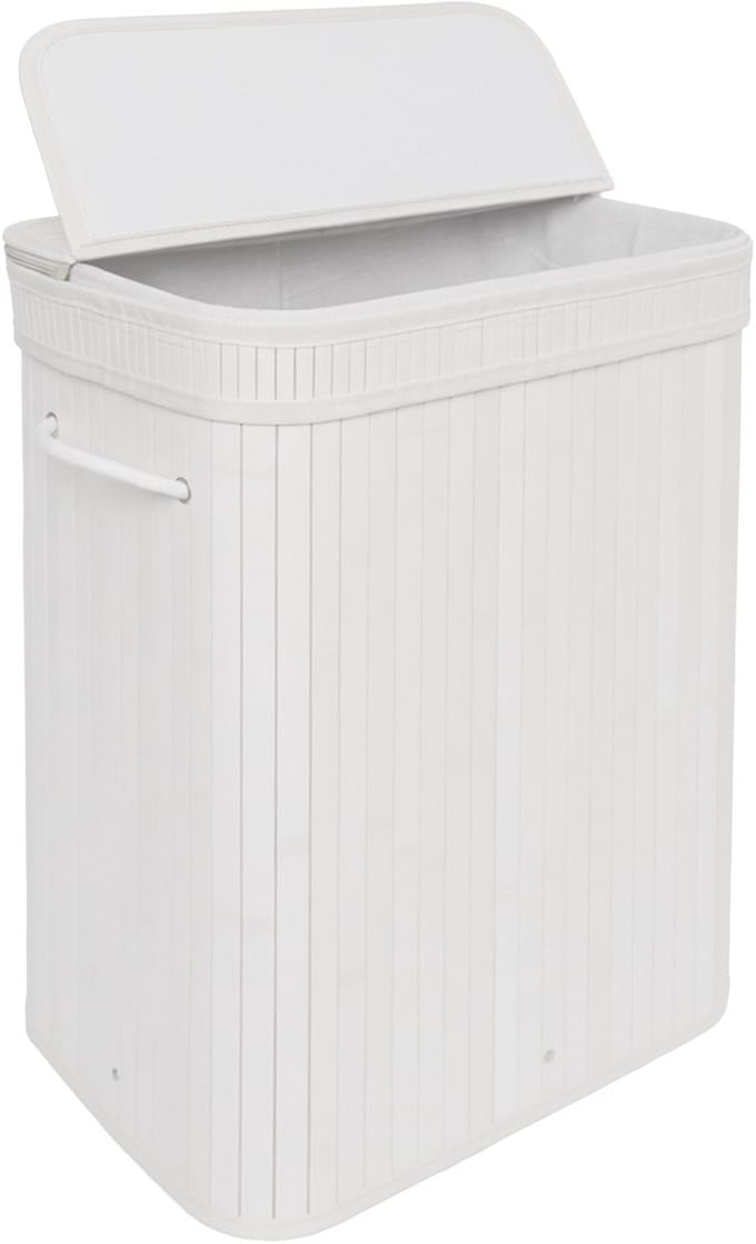 Wasmand - 72 l - opvouwbaar - bamboe - wit