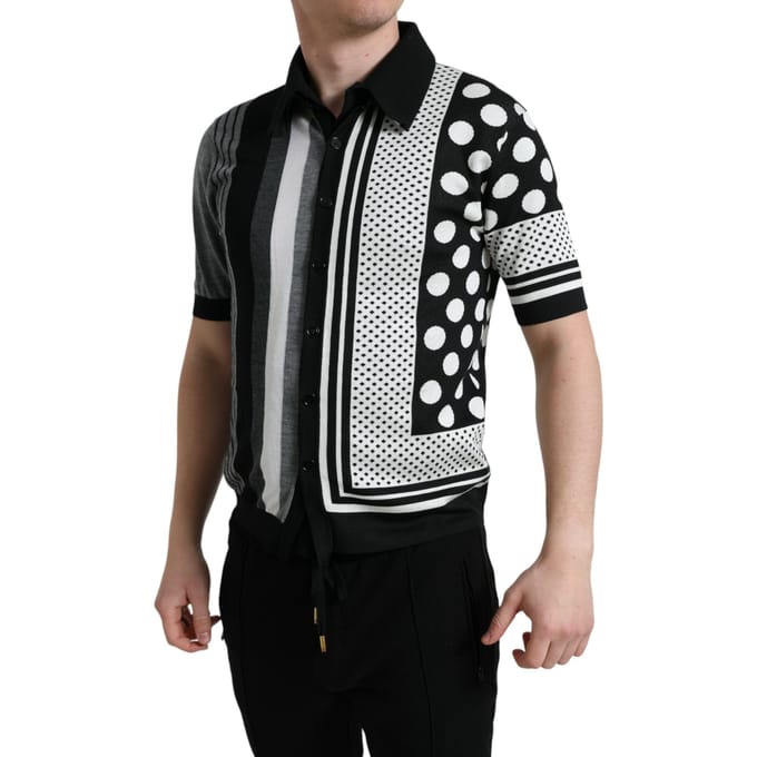 Gebreide Poloshirt Met Patroon
