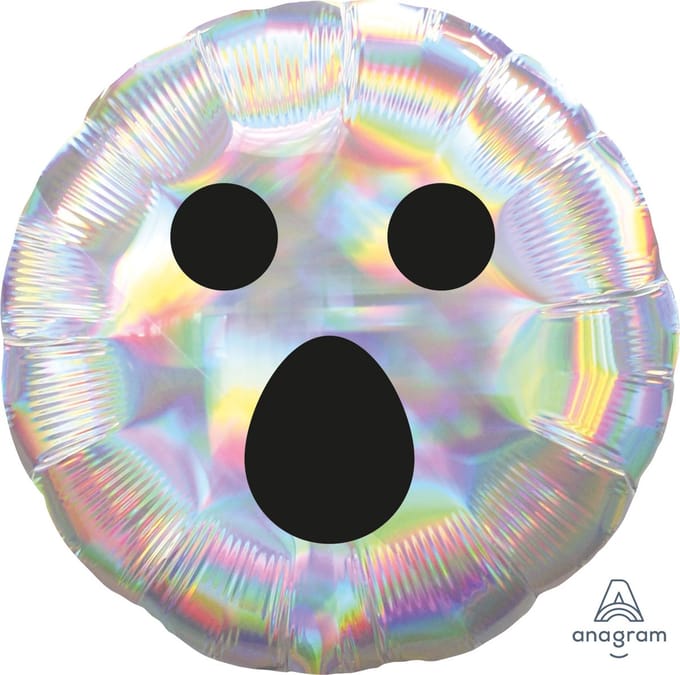 Folieballon spook rond zilver 43cm