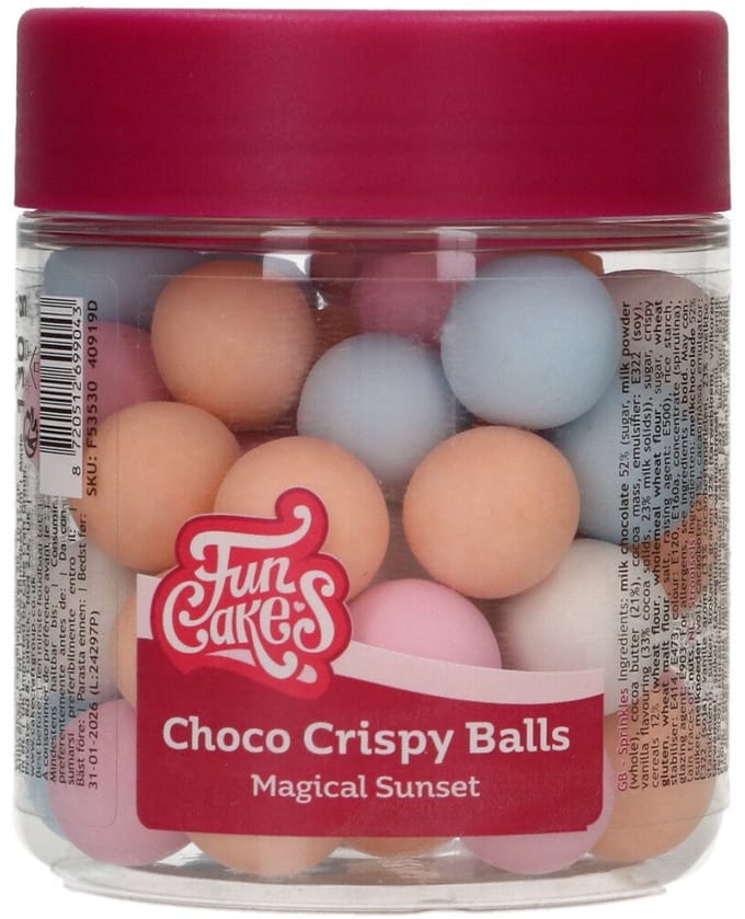FunCakes Choco Crispy Balls - Sunset - 130g - Eetbare Taartdecoratie - Taarttoppers - Chocolade Decoratie