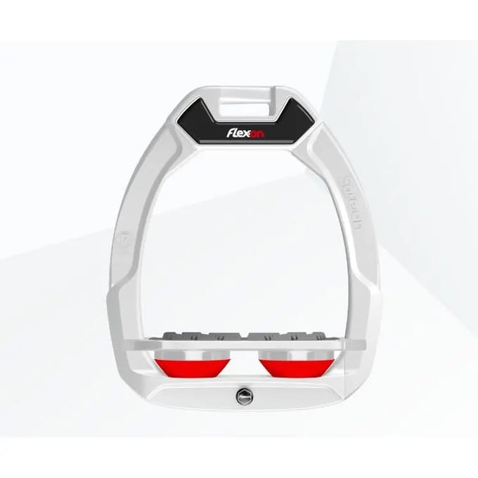 Veiligheidstrappers voor paardrijden Plat Grip Wit/Grijs/Rood Flex-On Safe-On