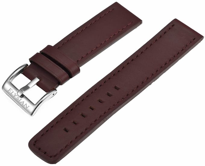Elysian Horlogeband 22mm Leer Donkerbruin - Quick Release - Premium Kwaliteit