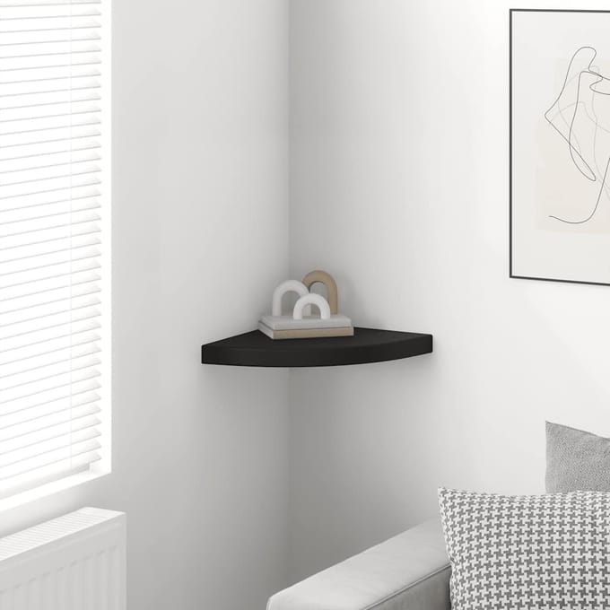 vidaXL - Hoekschap - zwevend - 35x35x3,8 - cm - MDF - zwart