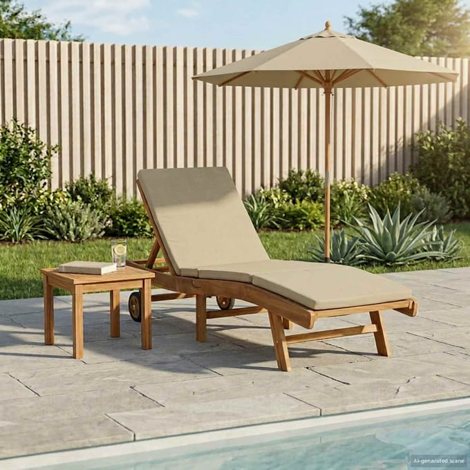 vidaXL - Ligstoel - Polyester - Bruin - en - Beige