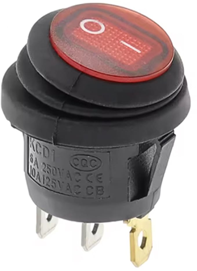 KCD1- Waterdichte ronde tuimelschakelaar 25 mm SPST 250V