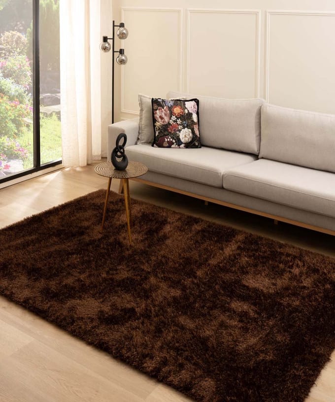 Velvet vloerkleed - Posh bruin 140x200