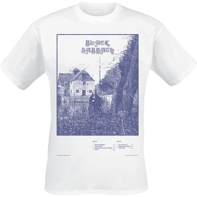 Black Sabbath T-shirt - Self Titled Tracklist - M tot 3XL - voor Mannen - wit