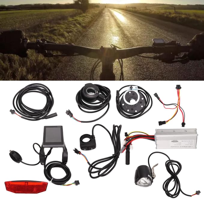 25A Elektrische Fiets Motor Controller Set met GD06 Meter Lichtschakelaar Borstelloze Motor Controller LCD black