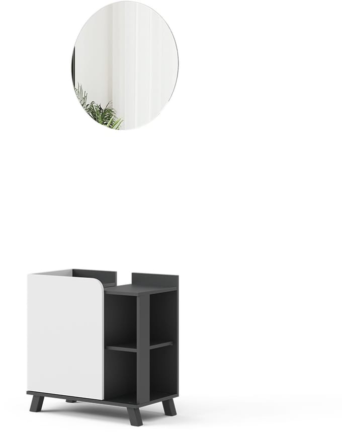 Vicco Badkamermeubelset Karen, Antraciet/Wit, 2-delig