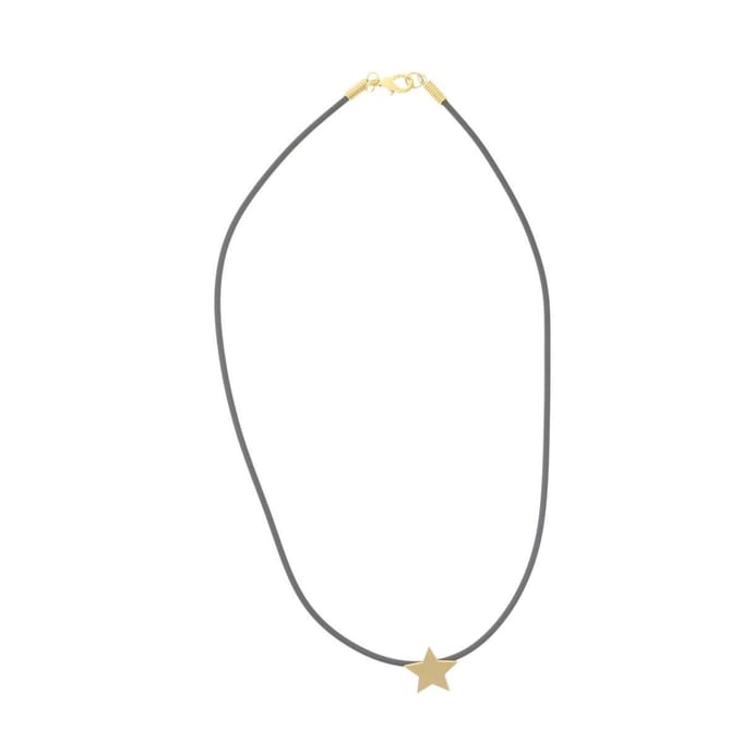 Behave® Ketting zwart met ster goudkleur – 41 cm