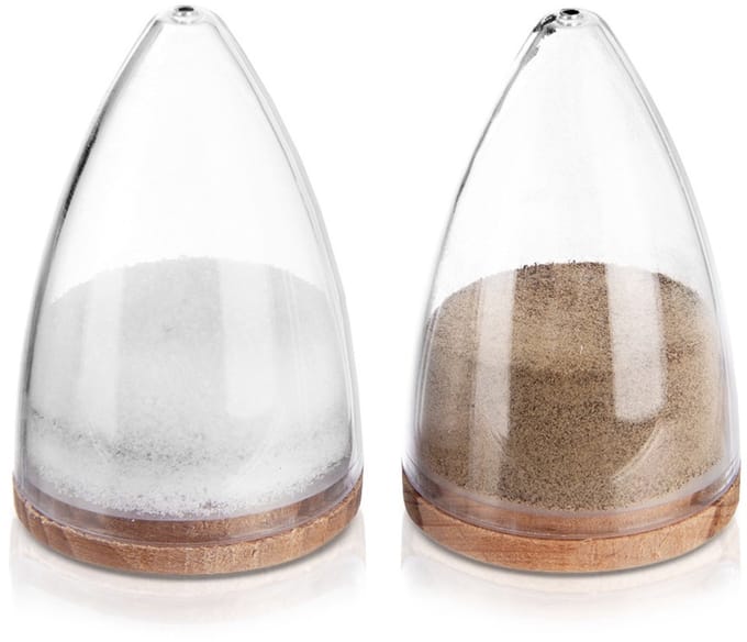 Orion - Peper- en zoutstel - 5,2 x 5,2 x 8 cm - Transparant