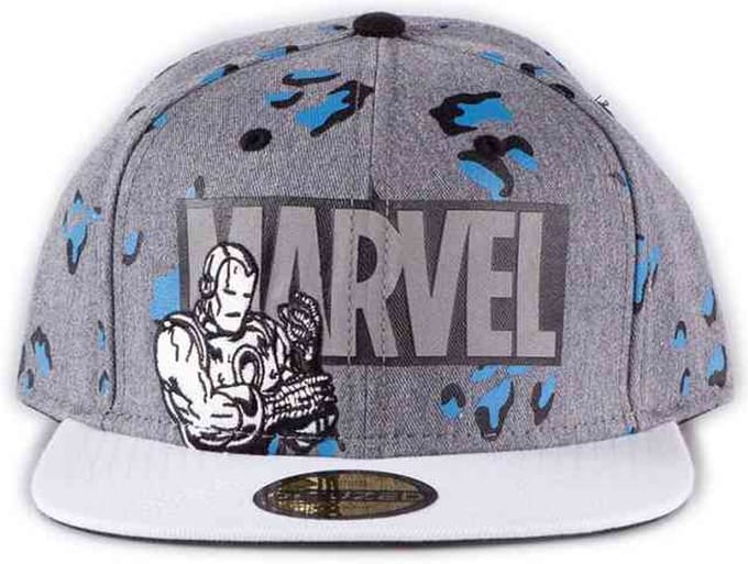 Marvel Iron Man - Logo All Over Print Snapback Pet - Grijs