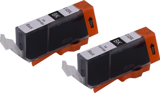 KATRIZ® huismerk inkt voor|Canon CLI-526BK |11ml | ( 2stuks) - Met chip