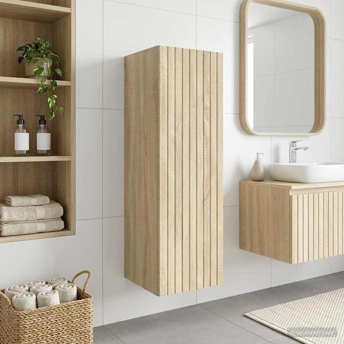 vidaXL - Wandgemonteerde - Badkamerkast - Sonoma - Eiken - 33 - x - 34,5 - x - 60 - cm