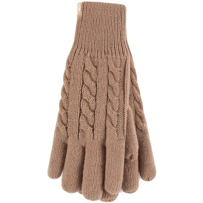 Dames Kabelgebreide 2.3 Tog Fleece Voering Thermische Winterhandschoenen