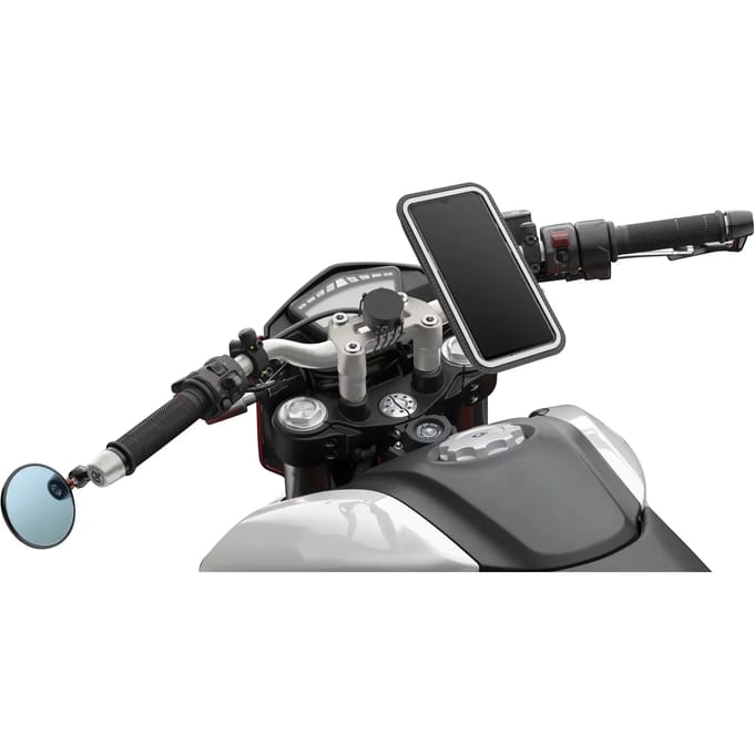 Klassieke motor smartphonehouder en metalen plaat Shapeheart