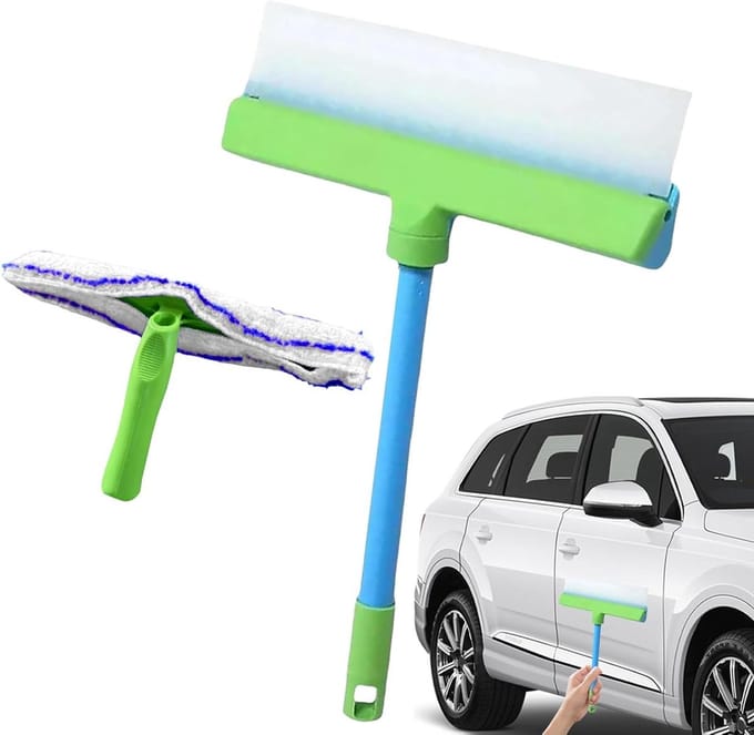 Douche Squeegee - Glaswasser - Vlekkeloos Reinigen - Verstelbare Handgreep - 30 cm - Blauw